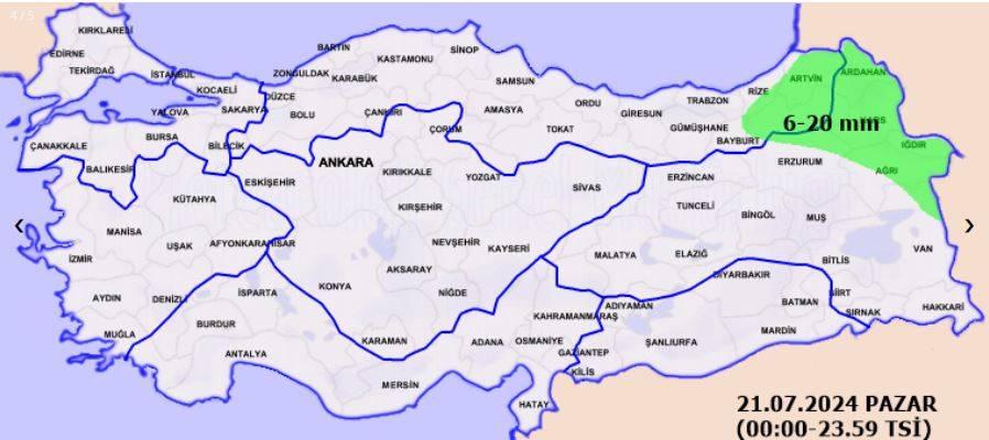 Kars ve Ardahan çevreleri için sağanak uyarısı 25